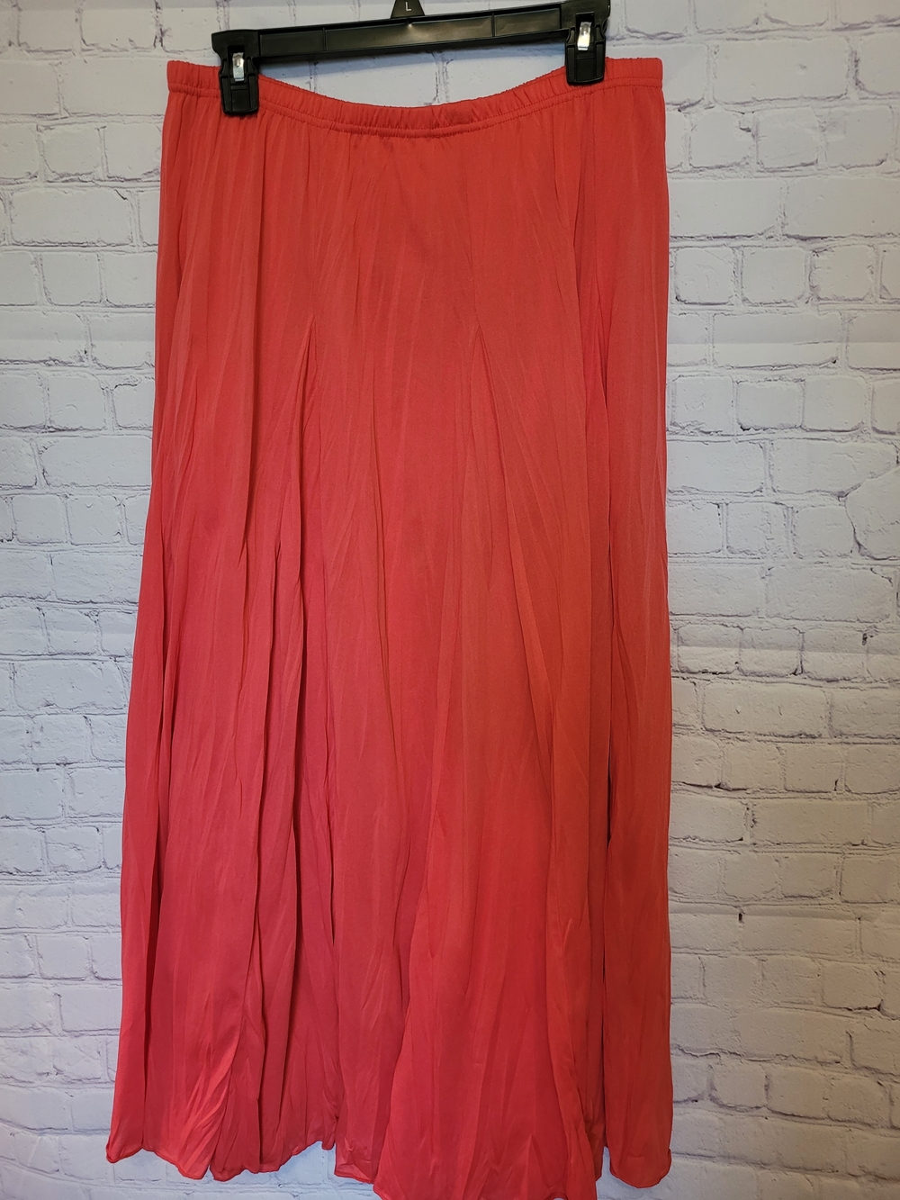 New Direction Coral Pink Size Large Flowly Romantic Maxi Skirt